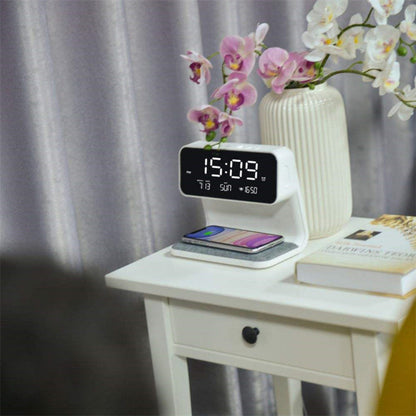 Liora Bedside Lamp | LED Touch Control with Wireless Charger and Alarm Clock 5
