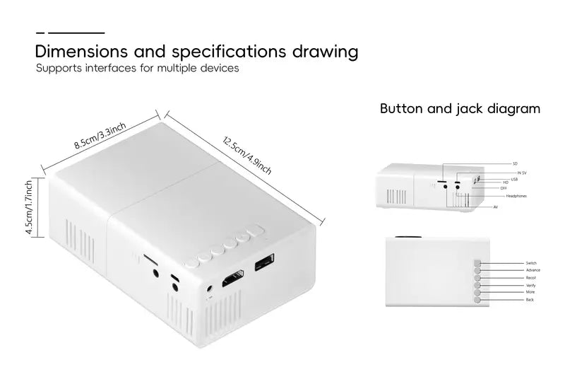 Mira Mini Projector | HD 720P, Portable, Multi-Device Compatible 5