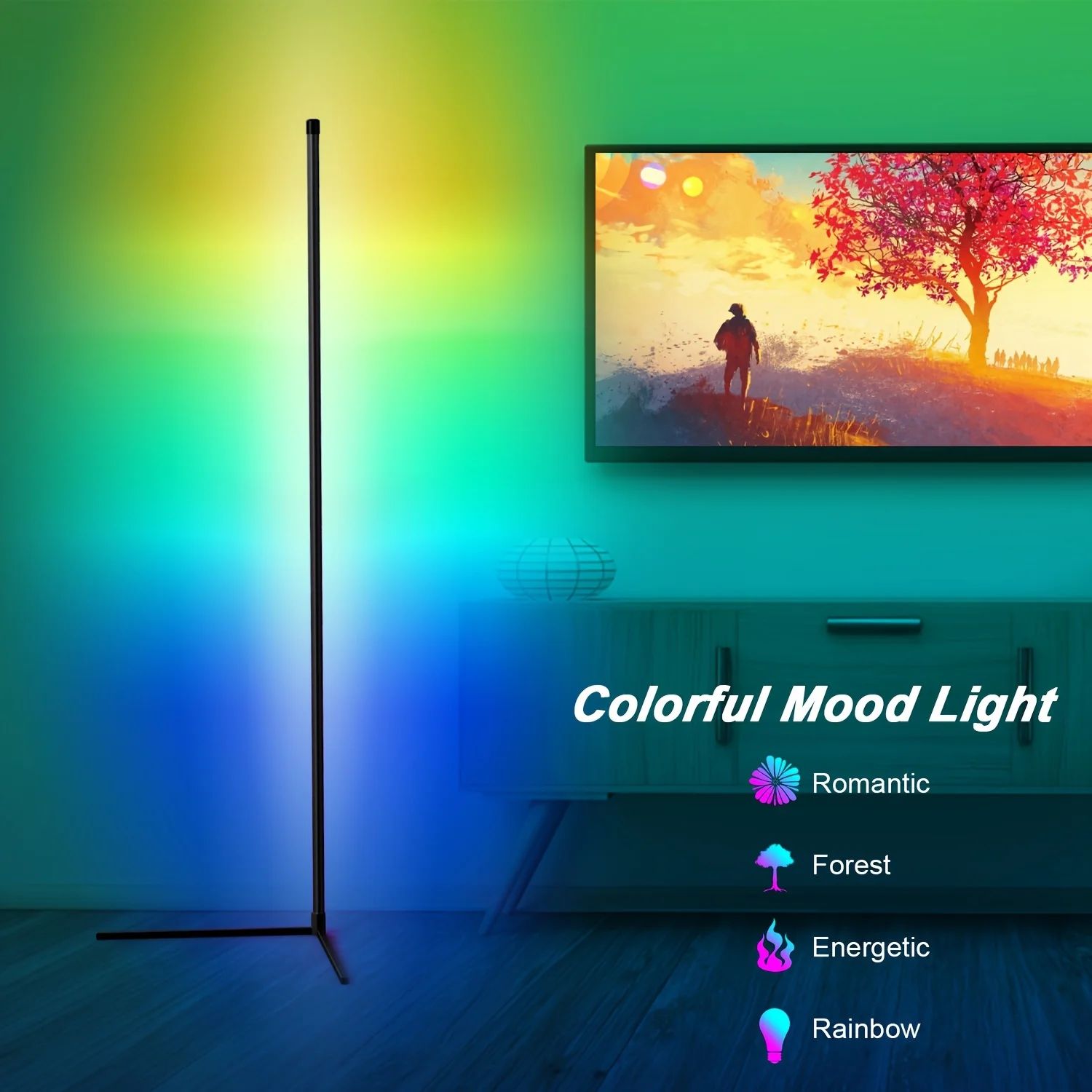 Sola Corner Floor Lamp | 155 cm Dimmable RGB with App Control and Music Sync 3