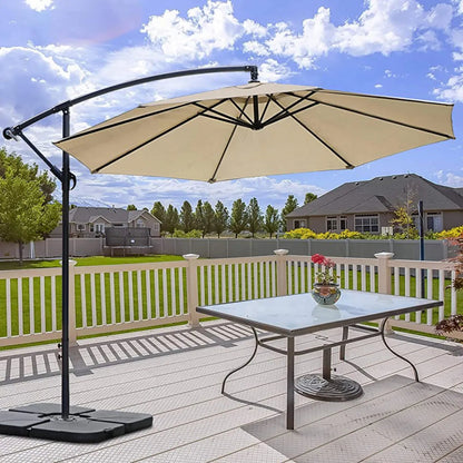 Sola Outdoor Parasol Umbrella | Large 2.95m Polyester Canopy, Hand Crank 0