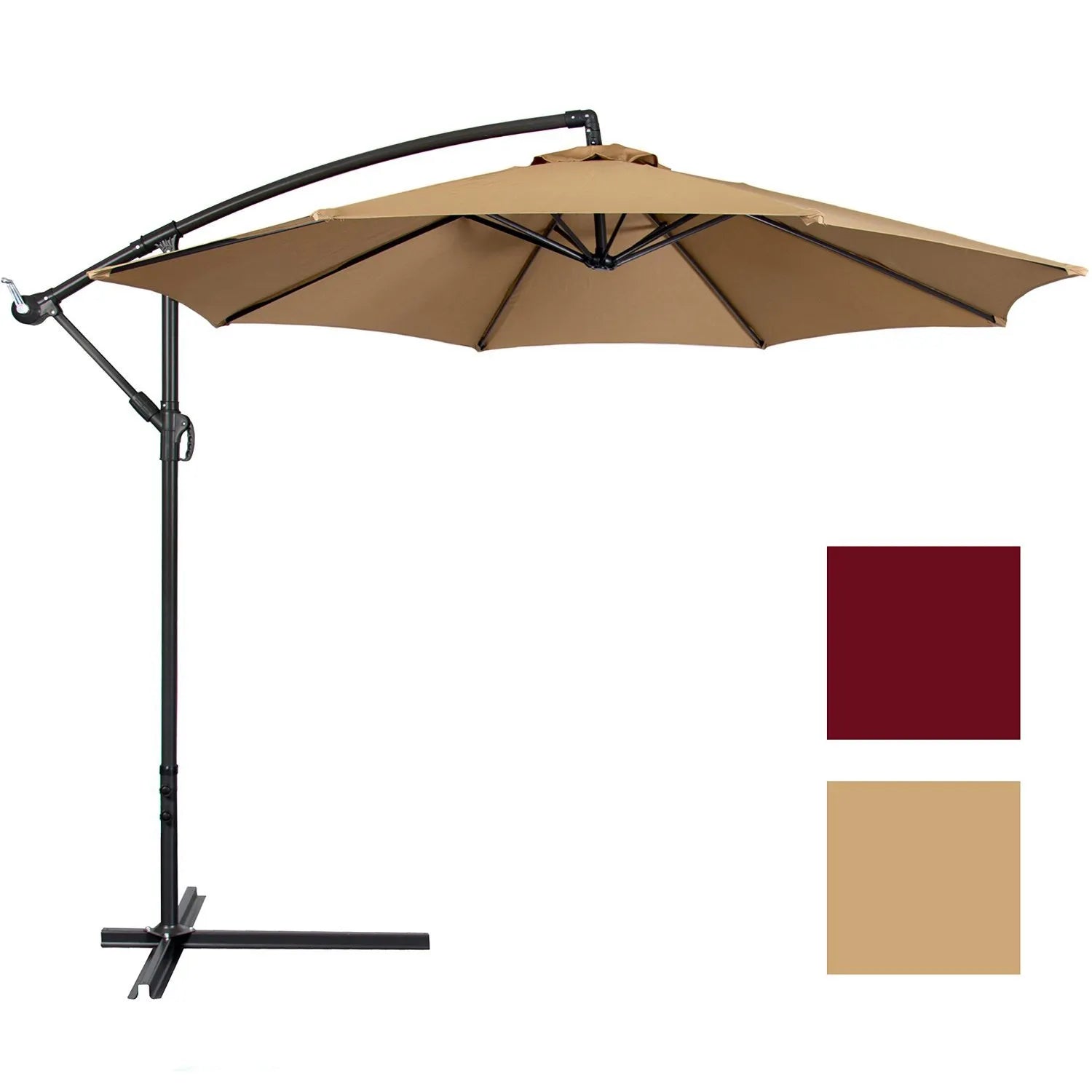 Sola Outdoor Parasol Umbrella | Large 2.95m Polyester Canopy, Hand Crank 1