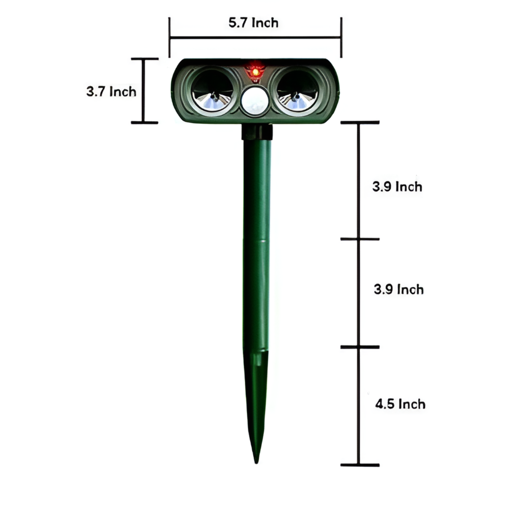Solara Infrared Pest Repeller | Solar Powered, Ultrasonic Animal Deterrent 2