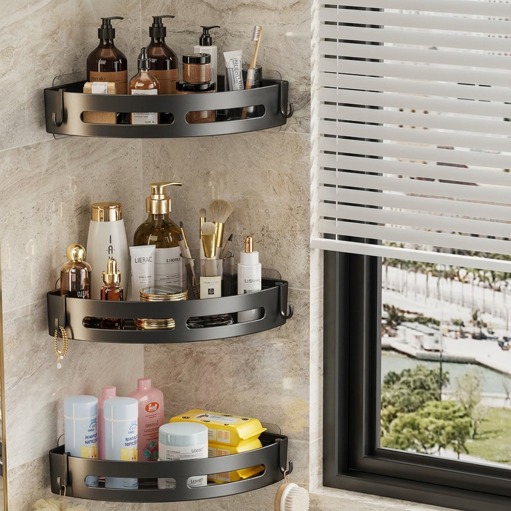 Sora Shower Shelf | Suction Cup, Drill-Free Bathroom Storage 4