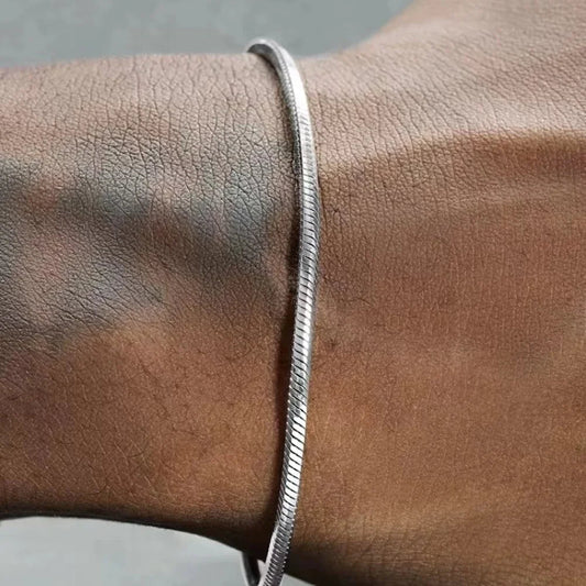 Sorin Mens Bracelet | 925 Sterling Silver Snake Chain 3MM 0