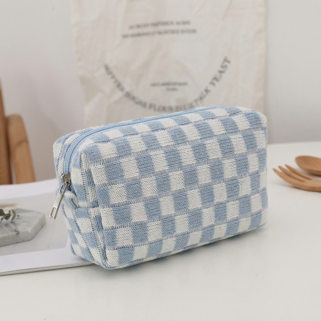 Tressa Checkered Makeup Bag | Compact, Trendy Y2K Style 5