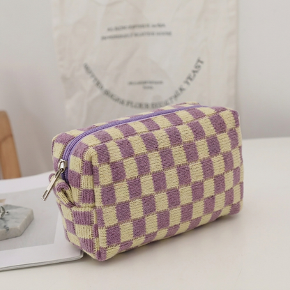Tressa Checkered Makeup Bag | Compact, Trendy Y2K Style 6