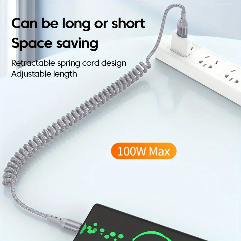 Veer USB-C Cable | 100W PD Fast Charging, Spring Design 4