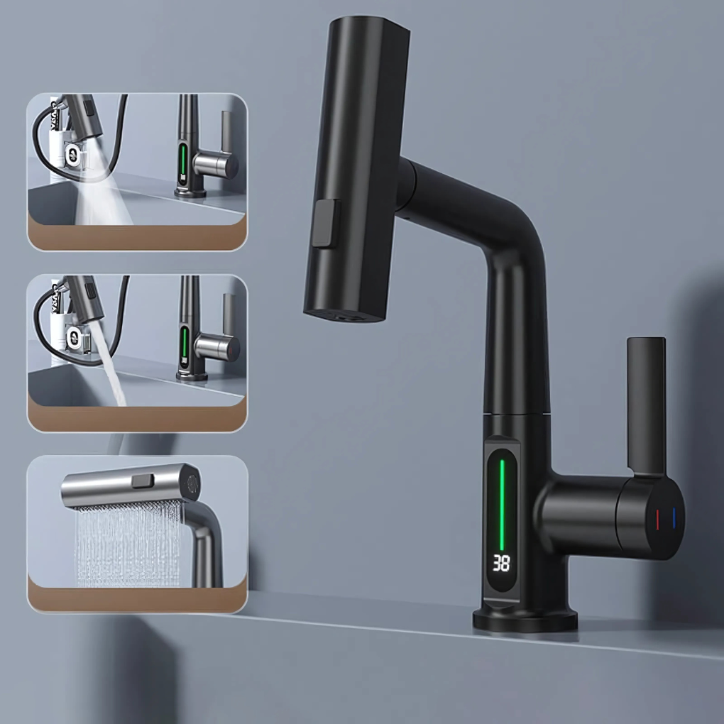 WaveFlex Kitchen Faucet | Flexible Spout, LED Temperature Indicator, Brushed Nickel 0