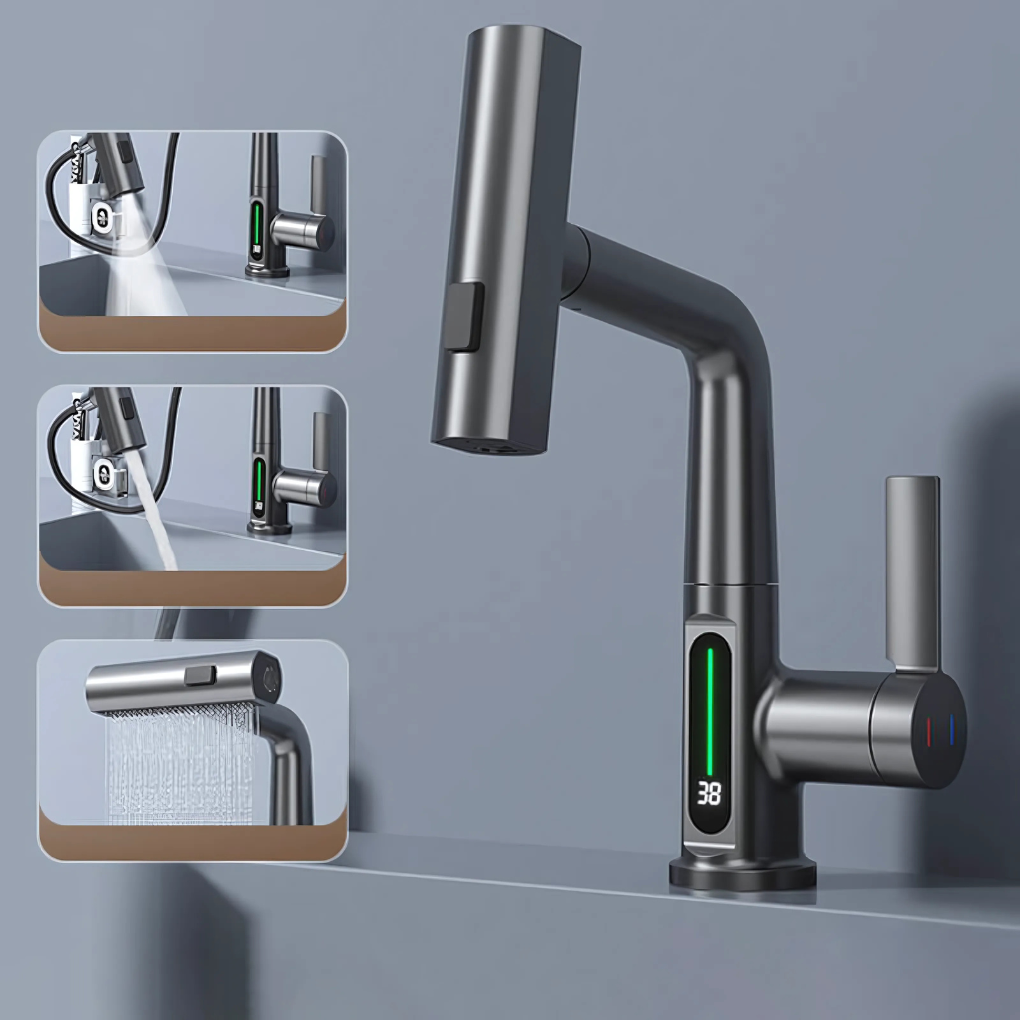 WaveFlex Kitchen Faucet | Flexible Spout, LED Temperature Indicator, Brushed Nickel 10
