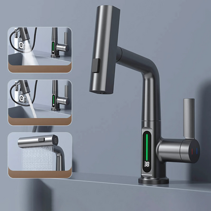 WaveFlex Kitchen Faucet | Flexible Spout, LED Temperature Indicator, Brushed Nickel 10