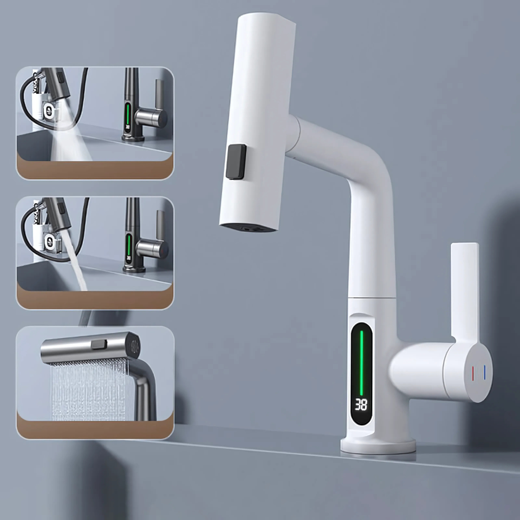 WaveFlex Kitchen Faucet | Flexible Spout, LED Temperature Indicator, Brushed Nickel 11