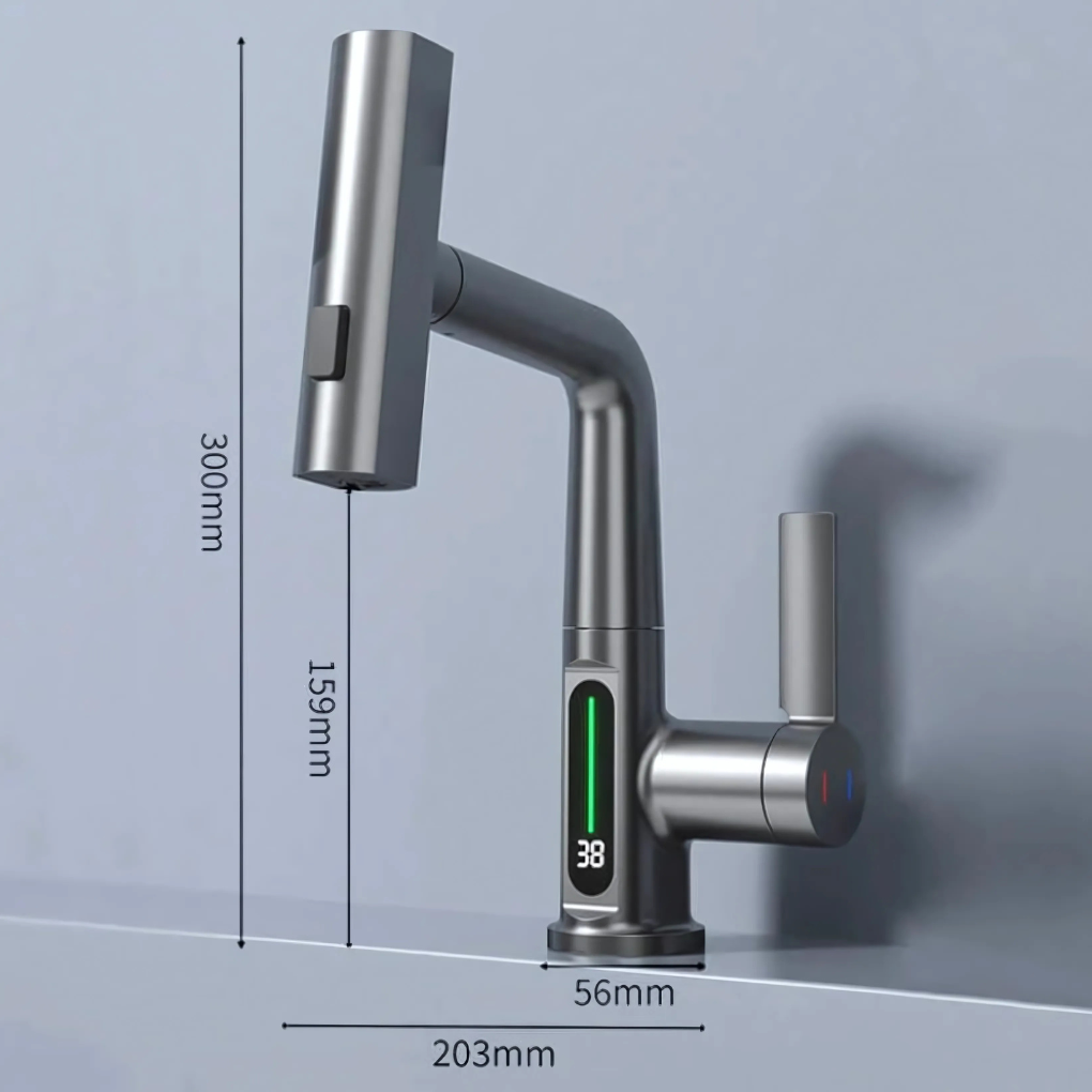 WaveFlex Kitchen Faucet | Flexible Spout, LED Temperature Indicator, Brushed Nickel 2