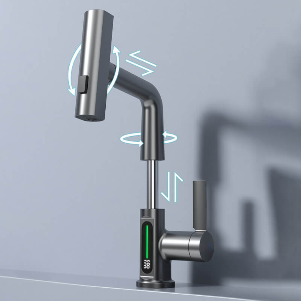 WaveFlex Kitchen Faucet | Flexible Spout, LED Temperature Indicator, Brushed Nickel 3
