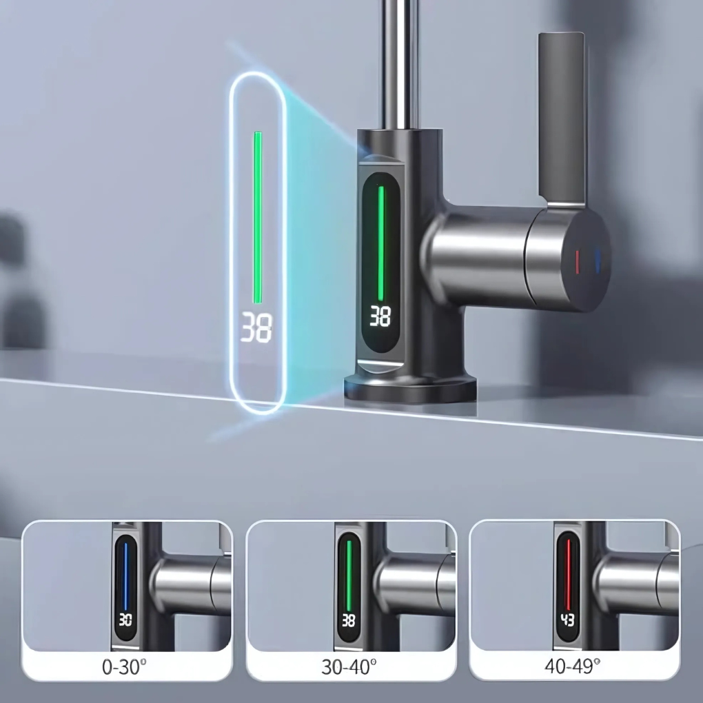 WaveFlex Kitchen Faucet | Flexible Spout, LED Temperature Indicator, Brushed Nickel 5