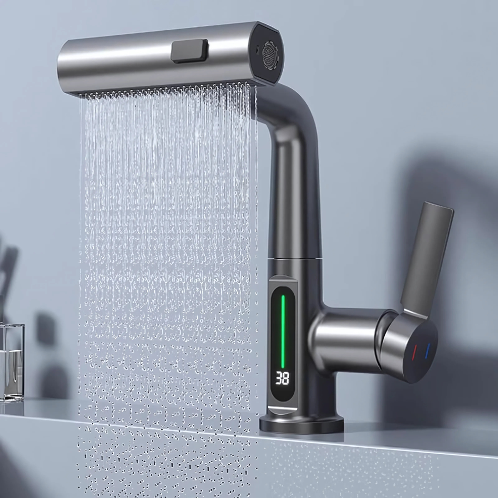 WaveFlex Kitchen Faucet | Flexible Spout, LED Temperature Indicator, Brushed Nickel 8